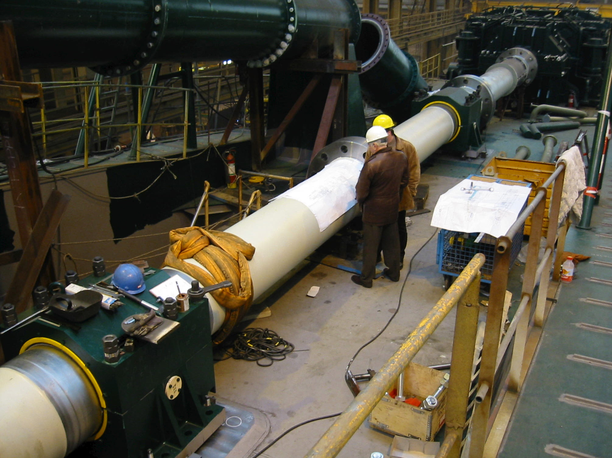 Two men working in a factory