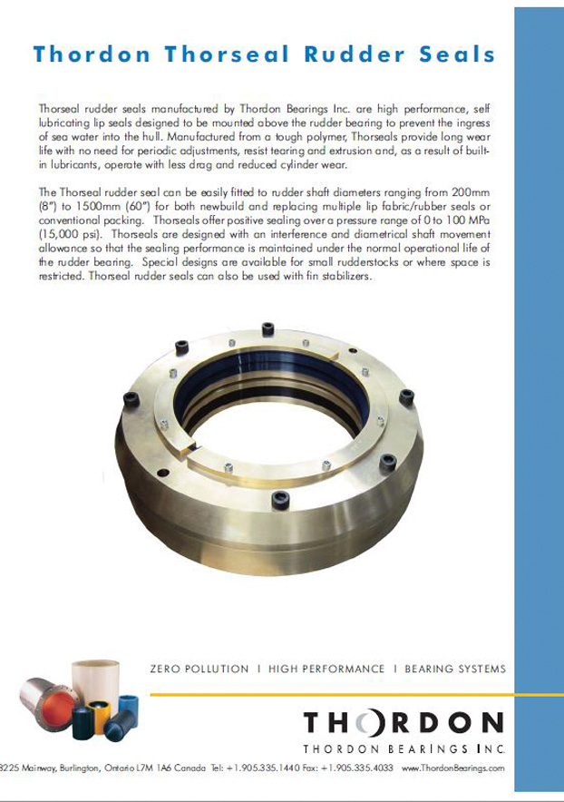 Thordon Thorseal Rudder Seals Brochure